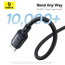 Кабель Baseus PicoGo Magnetic Liquid Silicone Series Fast Charging Data Cable Type-C to Type-C 240W 1m Чорний