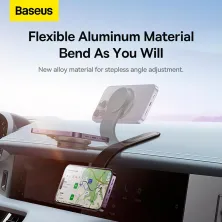Бездротовий автомобільний зарядний пристрій Baseus C02 Pro Magnetic Wireless Charging Car Mount з технологією Qi 15W Чорний