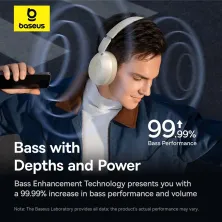 Бездротові навушники Bluetooth Baseus Bass 35 Max Wireless Headphone Білий