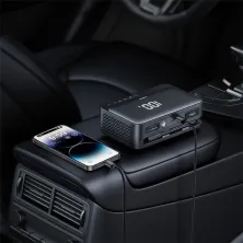 Пускозарядное устройство Бустер Baseus Super Energy 4in1 12V 6000mAh 600A с функцией Павербанка 5V/3A и Компрессора Черный