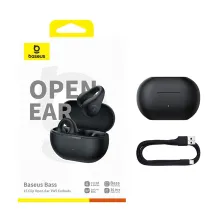 Беспроводные наушники открытого типа Baseus Bass 15 Clip Open-Ear Wireless TWS Earbuds Черный