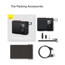 Автокомпресор універсальний Baseus Mega EnergyPump Series Dual Cylinder акумуляторний 6000mAh 250W Чорний Чорний