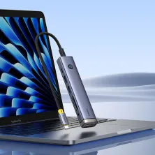 USB-хаб Baseus 7in1 UltraJoy AIR 7-Port Type-C HUB Adapter Type-C to USB3.0*2, Type-C(PD)*1, 4KHDMI, AUX, SD/TF 3.0 Серый