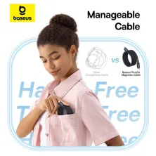 Кабель Baseus PicoGo Magnetic Liquid Silicone Series Fast Charging Data Cable Type-C to Type-C 240W 1m Чорний