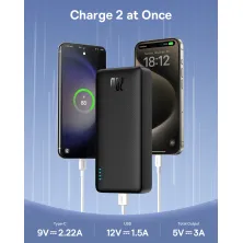 УМБ Baseus Airpow Fast Charge 20000mAh 20W 3A с технологией QC3.0+PD3.0 USB+Type-C + Кабель USB to Type-C Черный