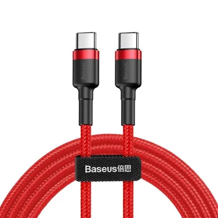 Кабель Baseus Cafule Flash Charging Data Line Cable Type-C to Type-C PD 2.0 QC 3.0 60W 20V 3A 2m Червоний