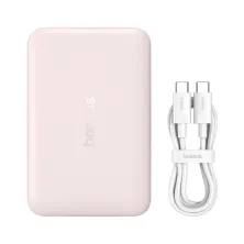 УМБ Baseus EnerFill FM11 Ultra-Mini Magnetic 2in1 10000mAh 22.5W 3A QC3.0+PD3.0 з Бездротовою зарядкою Qi 15W Рожевий