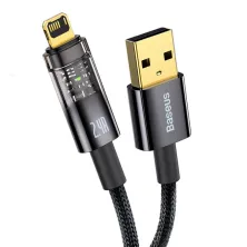 Кабель Baseus Explorer Series Auto Power-Off Fast Charging Data Cable USB to Lightning 2.4A 1m Черный