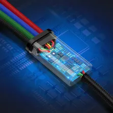 Кабель Baseus Fast 4-in-1 Fast Charging Data Cable USB to 2Lightning+Type-C+MicroUSB 3.5А 1.2m Черный