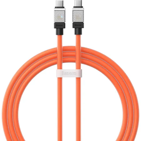 Кабель Baseus CoolPlay Series Fast Charging Data Cable Type-C to Type-C 100W 20V 5A 1m Помаранчевий