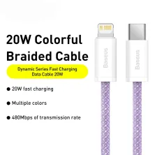 Кабель Baseus Dynamic Series Fast Charging Data Cable Type-C to Lightning PD 20W 1m Фиолетовый