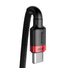 Кабель Baseus Cafule Flash Charging Data Line Cable Type-C to Type-C PD 2.0 QC 3.0 100W 20V 5A 2m Чорно-Червоний