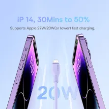 Кабель Baseus Pudding Series Fast Charging Data Cable Type-C to Lightning PD 20W 2m Фіолетовий