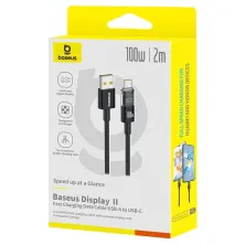 Кабель Baseus Display 2 Series Fast Charging Data Cable USB to Type-C 100W 20V 5A 2m Чорний