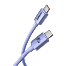 Кабель Baseus Crystal Shine Series Fast Charging Data Cable Type-C to Type-C 100W 20V 5A 2m Фіолетовий
