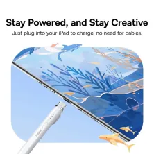 Стілус для iPad Baseus Writing 2 Series Plug-Type USB-C Active Version з LED індикаторами 10.5 годин Білий