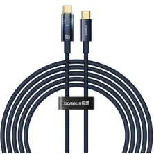 Кабель Baseus Explorer Series Auto Power-Off Fast Charging Data Cable Type-C to Type-C 100W 20V 5A 2m Синій