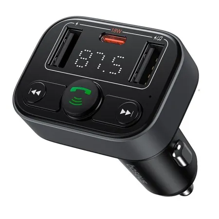 FM-трансмиттер Baseus S-09 Lite T-Typed FM Launcher MP3 Car Charger 2USB+Type-C 3.4A Черный