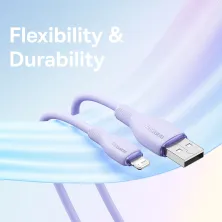 Кабель Baseus Pudding Series Fast Charging Data Cable USB to Lightning 2.4A 2m Фиолетовый
