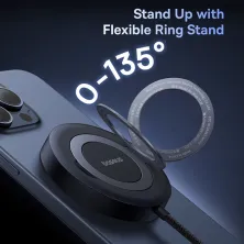 Бездротовий зарядний пристрій Baseus Simple Mini4 Magnetic с функцией MagSafe и Qi2 15W Прозорий
