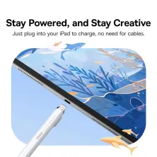 Стілус для iPad Baseus Writing 2 Series Plug-Type iP Active Wireless Version з LED індикаторами 10.5 годин Білий