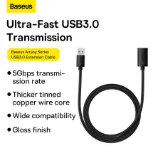 USB подовжувач Baseus AirJoy Series USB3.0 to USB3.0 Extension кабель 1м Чорний