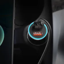 Автомобільний зарядний пристрій Baseus Golden Contactor Pro Dual Quick Charger Car Charger 40W 2USB + Кабель USB to Type-C 1м Сірий