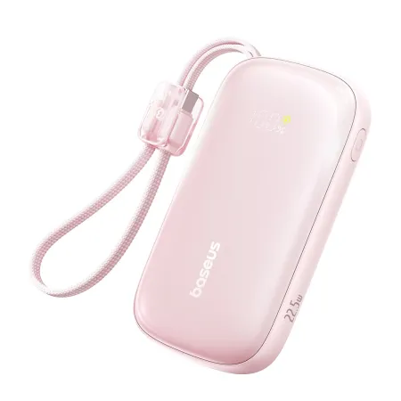 УМБ Baseus EnerFill FC21 Qpow 3 Ultra 10000mAh 22.5W з технологією QC3.0+PD3.0 + Кабель Type-C to Lightning Рожевий