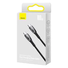 Кабель Baseus Glimmer Series Fast Charging Data Cable Type-C to Type-C 100W 20V 5A 2m Чорний