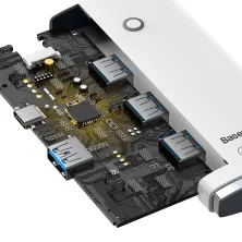 USB-хаб Baseus 4in1 Lite Series 4-Port Type-C HUB Adapter Type-C to USB3.0*4 кабель 2м Білий