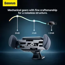 Автодержатель на солнечной батарее для телефона Baseus Steel Cannon pro Solar Electric Car Mount на торпедо Черный
