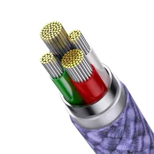 Кабель Baseus StarSpeed 3-in-1 Fast Charging Data Cable USB to Lightning+Type-C+MicroUSB 3.5А 1.2m Фіолетовий
