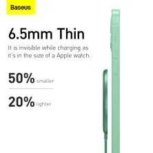 Бездротовий зарядний пристрій Baseus Simple Mini Magnetic з функцією MagSafe і Qi 15W Зелений