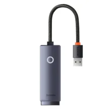 USB Переходник Baseus Lite Series Ethernet 100 Mbps Type-A to RJ45 Сірий