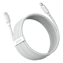 Кабель Baseus Simple Wisdom Series Fast Charging Data Cable Type-C to Lightning PD 20W 1.5m Набір 2 шт Білий