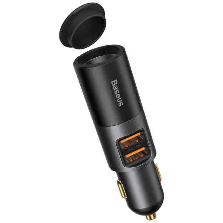 Автомобильное зарядное устройство Baseus Share Together Fast Charge Car Charger 120W 2USB + 1 Прикуриватель Серый