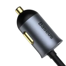 Автомобільний зарядний пристрій Baseus Share Together PPS multi-port Fast Charging Car Charge 120W 3USB+Type-C з подовжувачем 1.5м Сірий