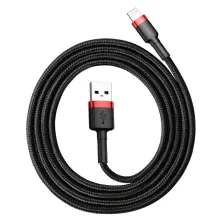 Кабель Baseus Cafule Cable USB to Lightning 2.4A 1m Черно-Червоний