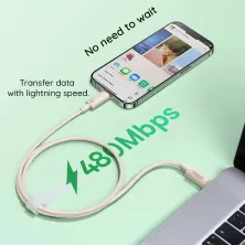 Кабель Baseus Habitat Series Fast Charging Data Cable Type-C to Lightning PD 20W 2m Рожевий