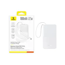 УМБ Baseus EnerFill FC51 Bipow2 Pro 10000mAh 22.5W 2.4A з технологією QC3.0+PD3.0 та Type-C кабелем 22.5W Білий