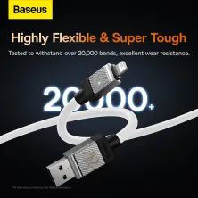 Кабель Baseus CoolPlay Series Fast Charging Cable USB to Lightning 2.4A 2m Білий