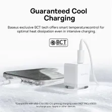 Мережевий зарядний пристрій Baseus Palm Fast Charger QC3.0+PD3.0 20W USB+Type-C 3A Білий