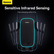 Бездротовий автомобільний зарядний пристрій Baseus Milky Way Pro Wireless Charging Electric Car Mount з технологією Qi 15W Чорний