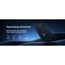 УМБ Baseus Adaman 24000mAh 140W 6A з технологією QC3.0+PD3.0 USB+2Type-C+ кабель Type-C to Type-C 100W 20V/5A 1м Чорний