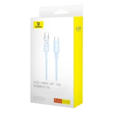 Кабель Baseus Explorer Series with Smart Temperature Control Fast Charging Data Cable Type-C to Type-C 100W 20V 5A 1m Голубой