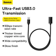 USB подовжувач Baseus AirJoy Series USB3.0 to USB3.0 Extension кабель 0.5м Чорний