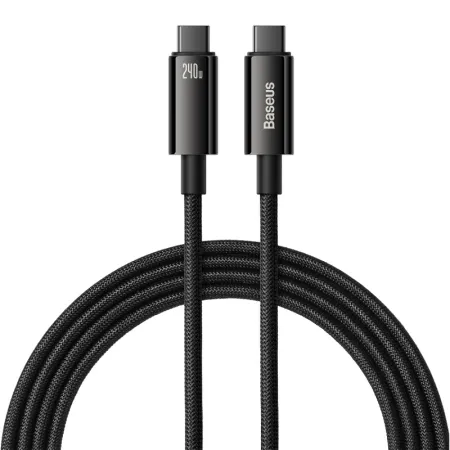 Кабель Baseus Tungsten Gold Fast Charging Data Cable Type-C to Type-C 240W 2m Черный