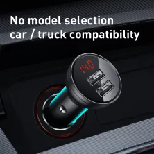 Автомобільний зарядний пристрій Baseus Digital Display 24W 2USB 4.8A Сірий