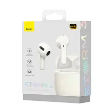 Бездротові Bluetooth навушники Baseus Storm 3 з функцією шумозаглушення ANC Білий