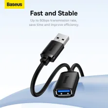 USB подовжувач Baseus AirJoy Series USB3.0 to USB3.0 Extension кабель 0.5м Чорний